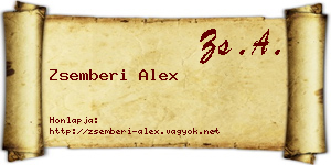 Zsemberi Alex névjegykártya