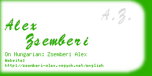 alex zsemberi business card